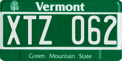 VT license plate XTZ062