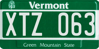 VT license plate XTZ063