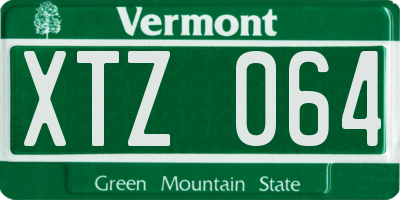 VT license plate XTZ064