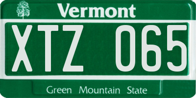 VT license plate XTZ065