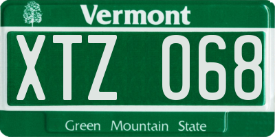 VT license plate XTZ068