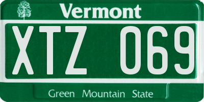 VT license plate XTZ069