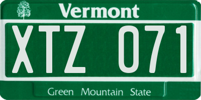 VT license plate XTZ071