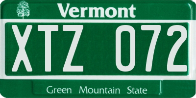 VT license plate XTZ072