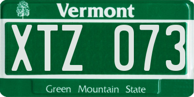 VT license plate XTZ073