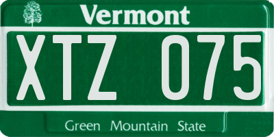 VT license plate XTZ075