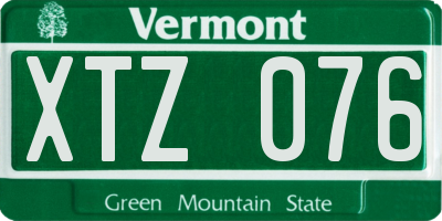VT license plate XTZ076