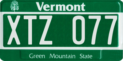 VT license plate XTZ077