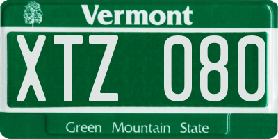 VT license plate XTZ080