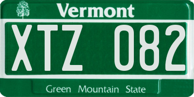 VT license plate XTZ082