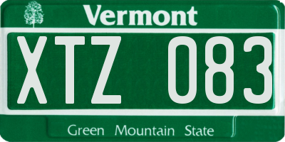 VT license plate XTZ083