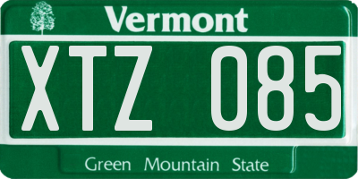 VT license plate XTZ085