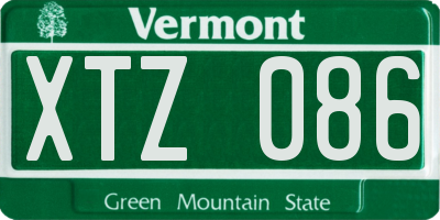 VT license plate XTZ086