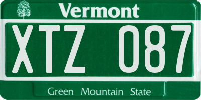 VT license plate XTZ087