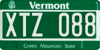 VT license plate XTZ088