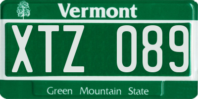 VT license plate XTZ089
