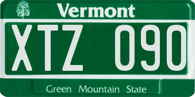 VT license plate XTZ090