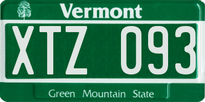 VT license plate XTZ093