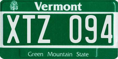 VT license plate XTZ094