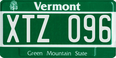 VT license plate XTZ096