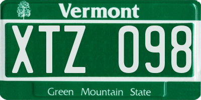 VT license plate XTZ098