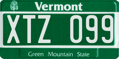 VT license plate XTZ099