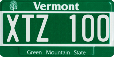VT license plate XTZ100