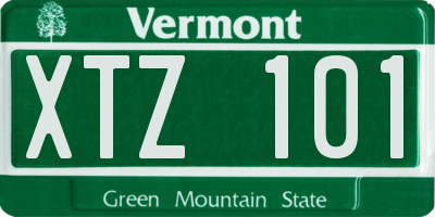 VT license plate XTZ101