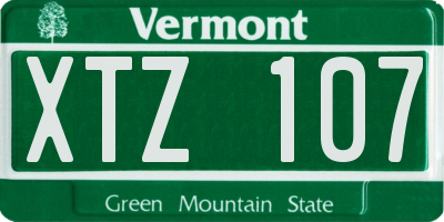 VT license plate XTZ107