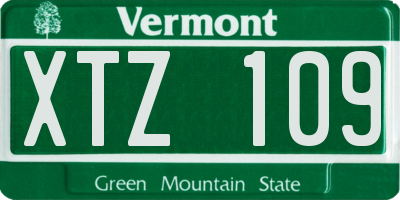 VT license plate XTZ109