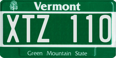 VT license plate XTZ110