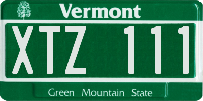 VT license plate XTZ111