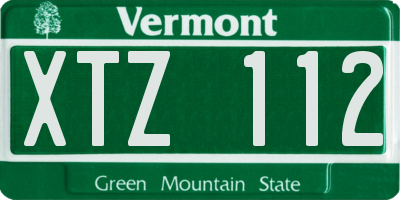 VT license plate XTZ112