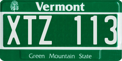 VT license plate XTZ113