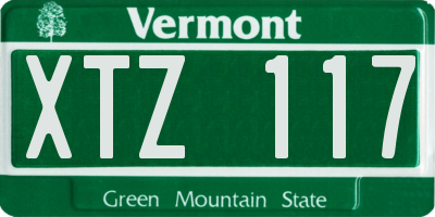 VT license plate XTZ117