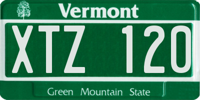 VT license plate XTZ120