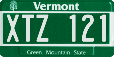 VT license plate XTZ121