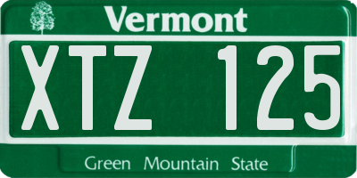 VT license plate XTZ125