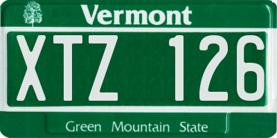 VT license plate XTZ126