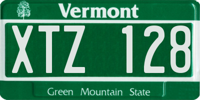 VT license plate XTZ128