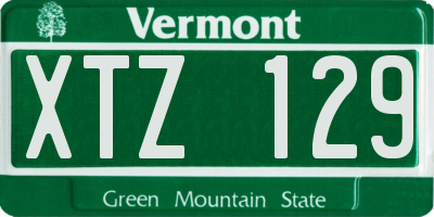 VT license plate XTZ129