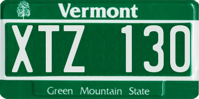 VT license plate XTZ130