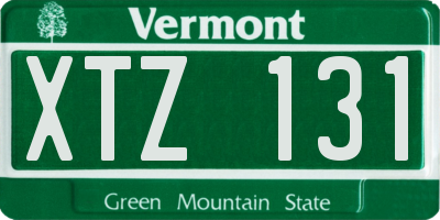 VT license plate XTZ131
