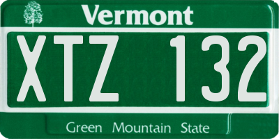 VT license plate XTZ132