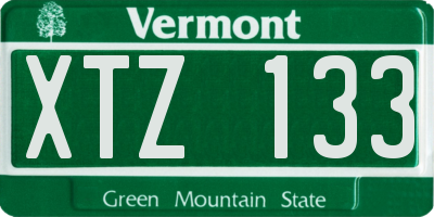 VT license plate XTZ133