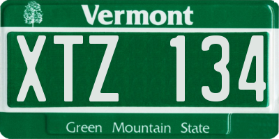 VT license plate XTZ134