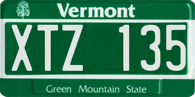 VT license plate XTZ135
