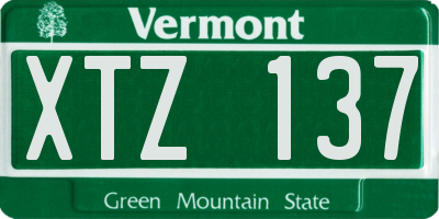 VT license plate XTZ137