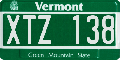 VT license plate XTZ138