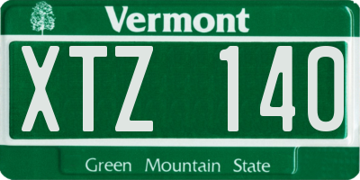 VT license plate XTZ140
